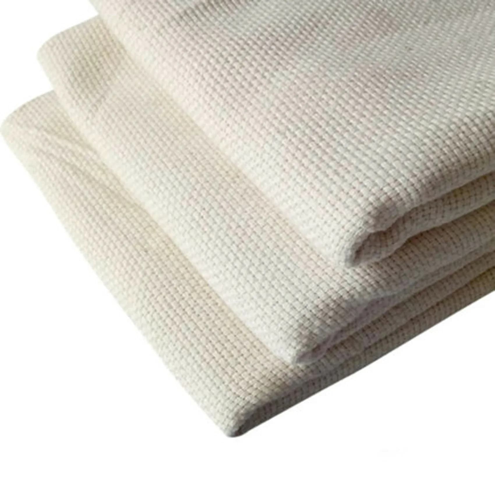 PHFU-2X Handmade Cotton Yarn Monks Cloth Punch Needle DIY Embroidery Needlework Fabric 67X50cm