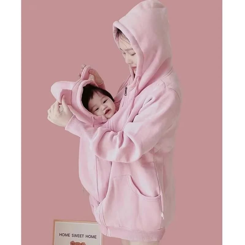 Vestiti invernali in gravidanza Marsupio premaman Felpa con cappuccio Cappotto Giacca premaman invernale Cappotto per baby shower Cappotto marsupio