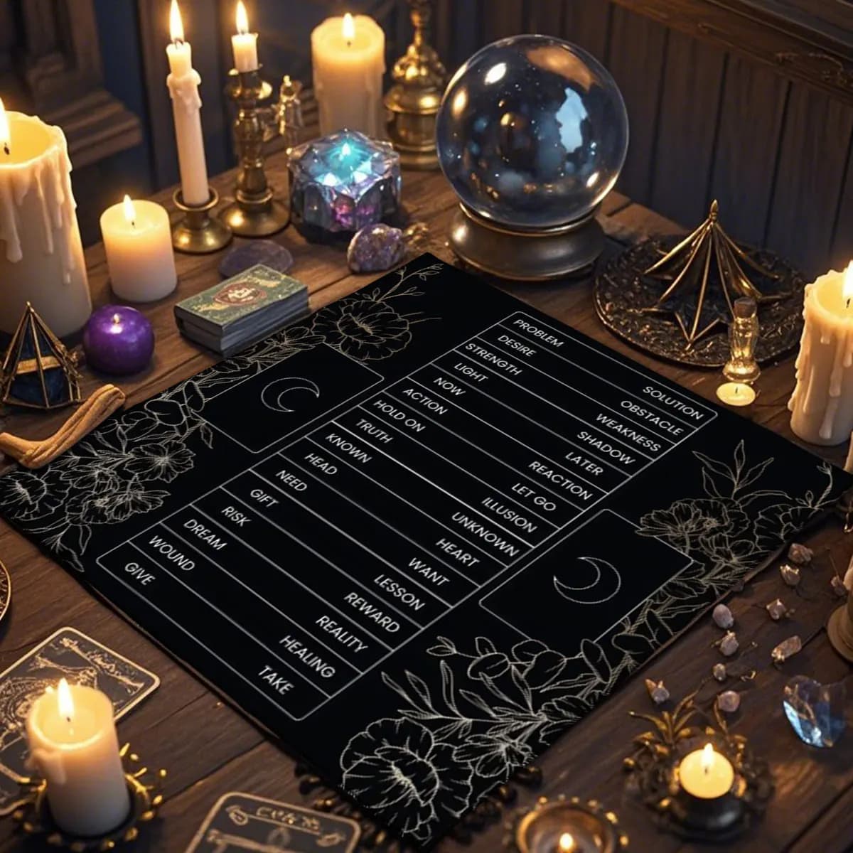 Tarot Star Chart Spread Reading Cloth Tarot Card Tablecloth Altar Ritual Cloth For Divination Oracle Card Reading Cloth
