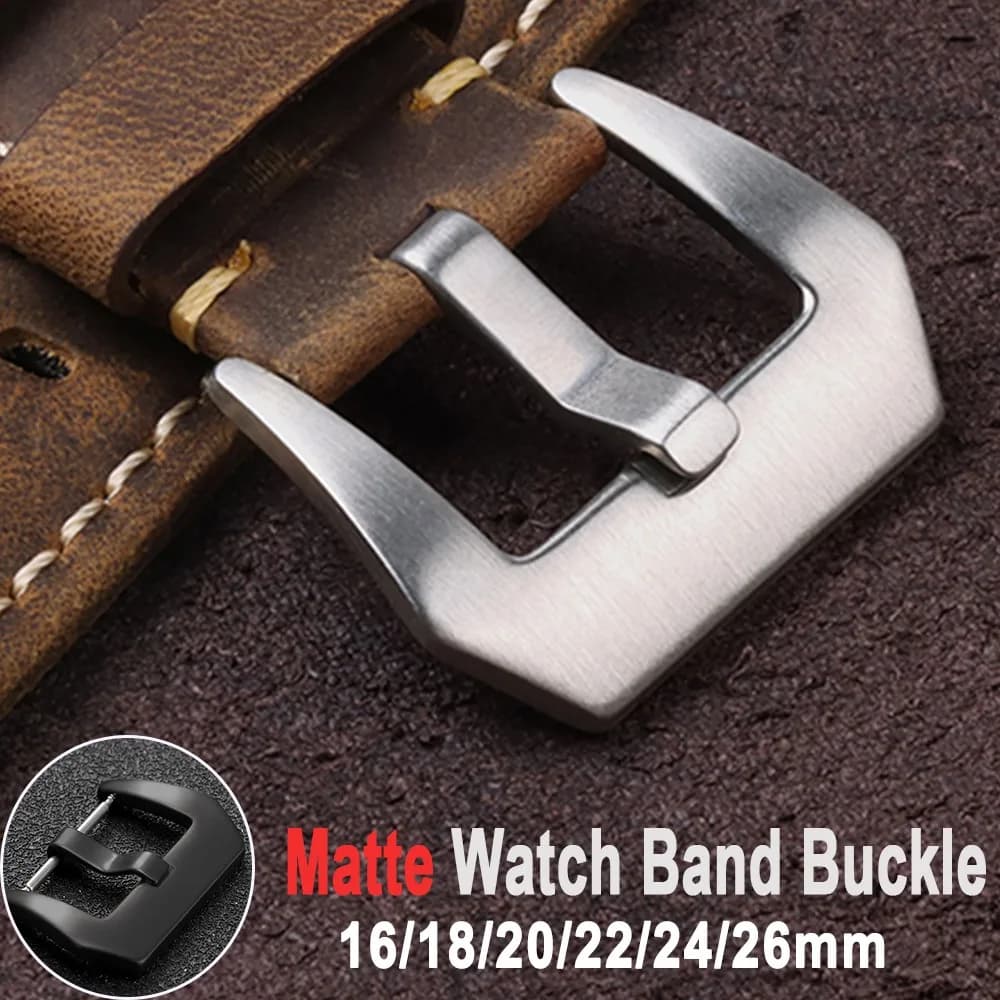 Stainless Steel Strap Universal Button Buckle 16/18/20/22/24/26mm For Panerai Accessories Buckle Polished Buckle Silver Black