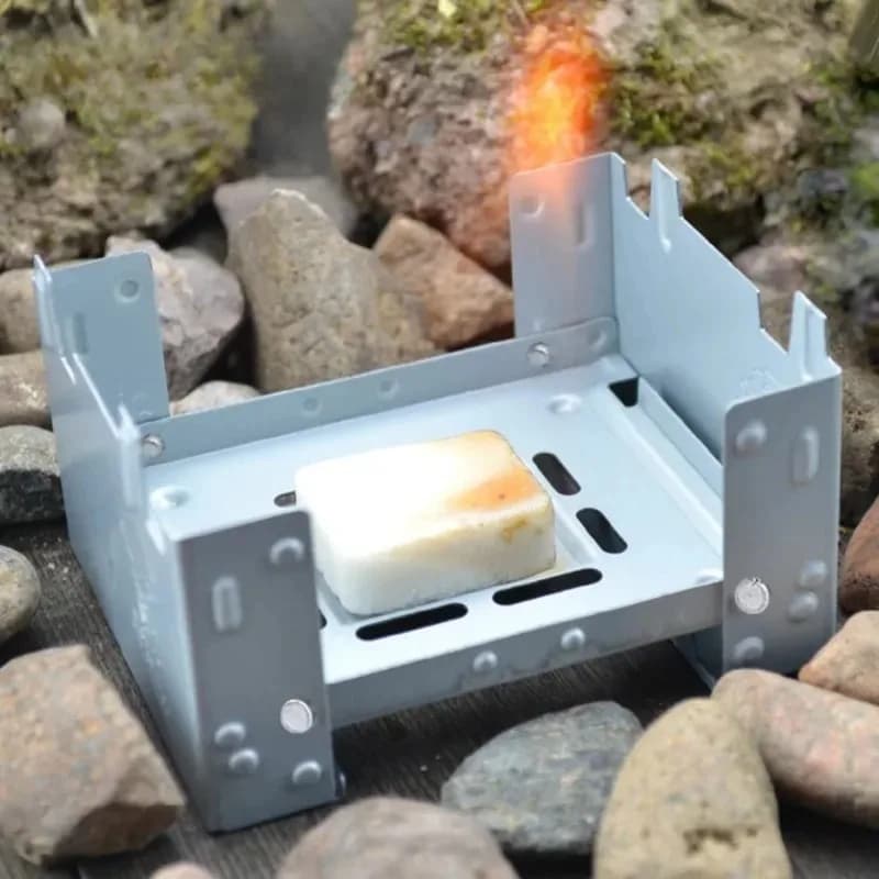 Solid fuel tactical stove - Foldable burner Style Slurry with control Simmer Anti-wind camping equipment Ideal for hiking/back backpack