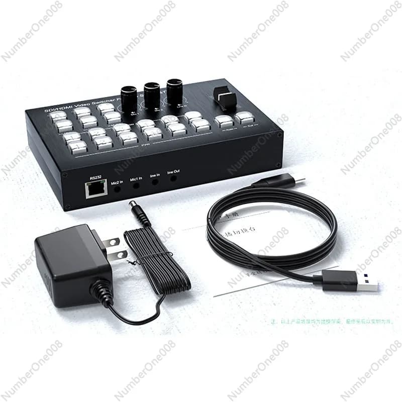 Switcher HDMI a quattro canali HD 4K Scheda di acquisizione video live Uscita di missaggio con commutazione multicamera a quattro ingressi e due uscite