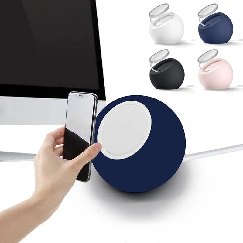 Supporto Magnetico a Sfera in Silicone per Ricarica Wireless MagSafe Apple iPhone 17 16 15 14 13 - Accessori per Docking Station