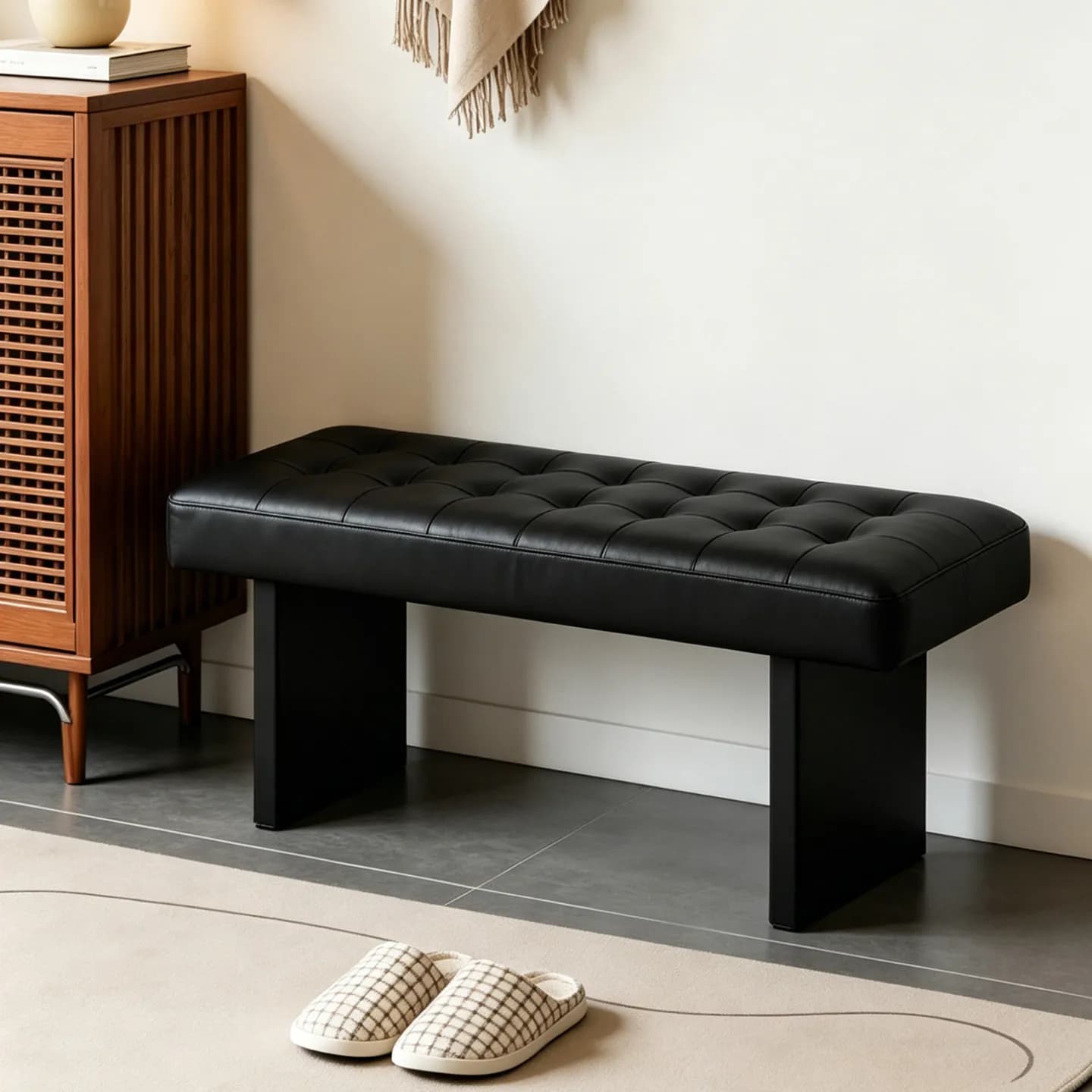 & Straight Row Solid Wood Sofa Chair Armless Living Room Guesthouse Hotel Reception Sofa Customizable Cushion & Back Pillow Ome