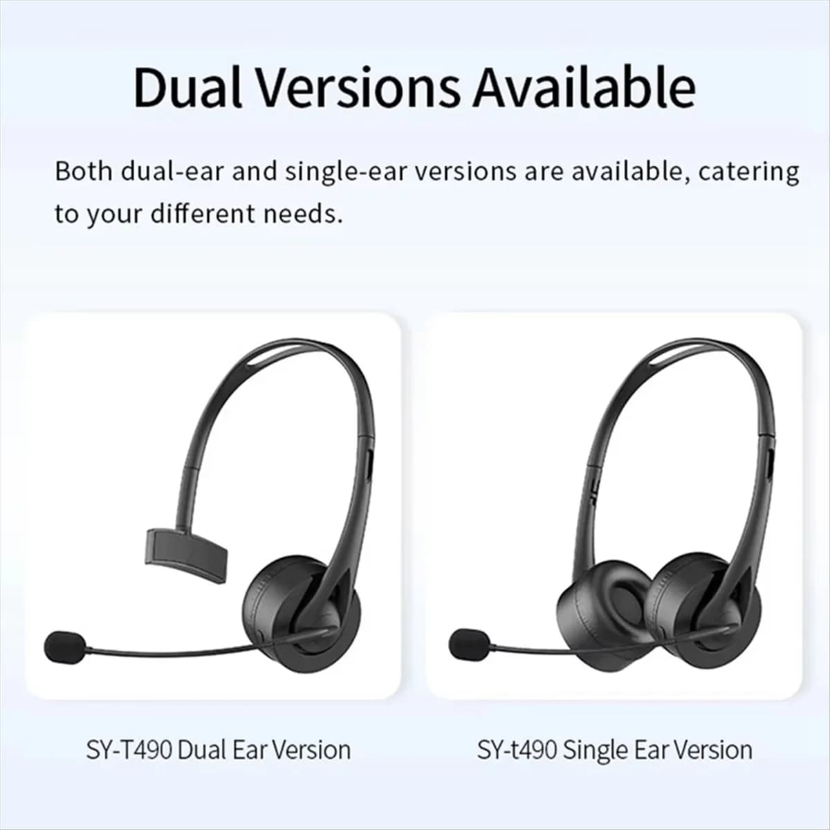 LDFH SY-T490 BT V5.3 Cuffie con microfono Cuffie HiFi wireless montate sulla testa Cuffie per chiamate in vivavoce per call center Office A