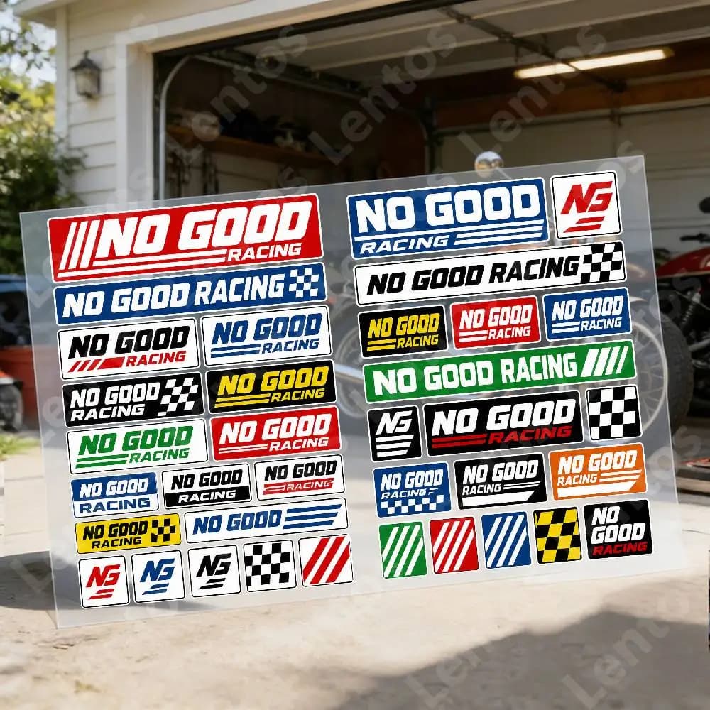 N-no G-ood R-ac-ing Reflective Motorcycle Stickers Waterproof Vinyl Decals For Motorbike Helmet Fuel Tank Bike