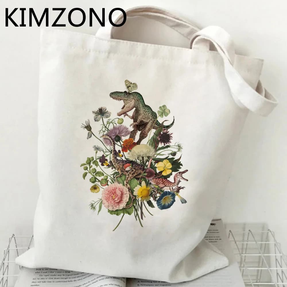 Dinosaur shopping bag shopper riutilizzabile grocery canvas bolsas de tela bolsa bag shoping string reciclaje tote sacolas