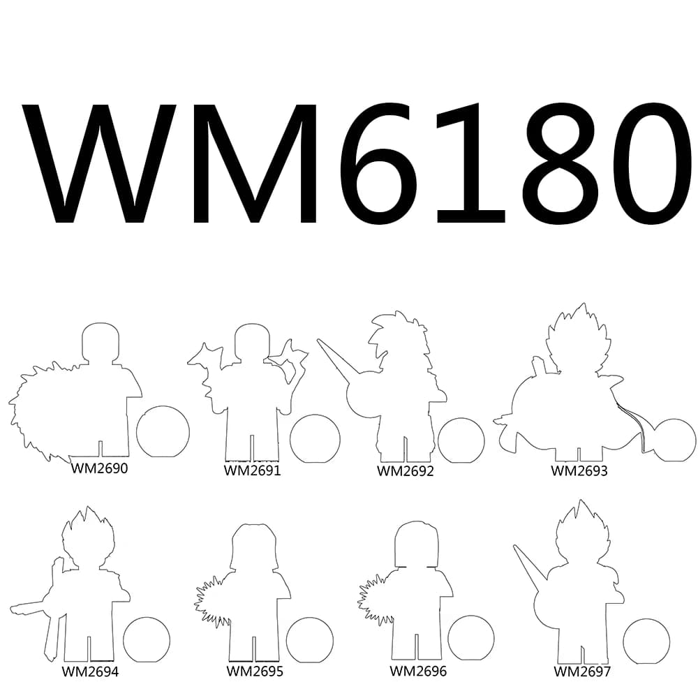 WM6180 Anime Figure Building Blocks Giocattolo WM2690 WM2691 WM2692 WM2693 WM2694 WM2695 WM2696 WM2697