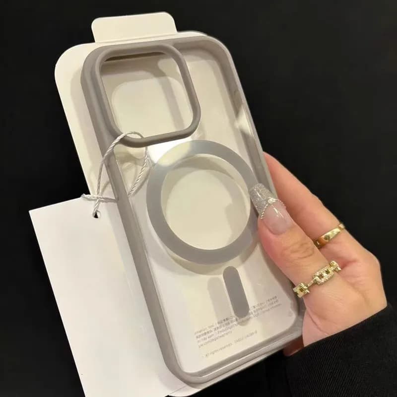Luxury Transparent Magnetic Case for iPhone 16 15 14 13 12 11 Pro Max Plus for Magsafe Wireless Charge Shoe Cover