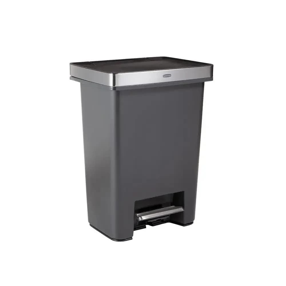 Bidone per Rifiuti o Riciclaggio a Doppio Scomparto da 19 Galloni, Colore Antracite, Acciaio Inossidabile, Coperchio con Chiusura, Cerniera Silenziosa per Casa, Cucina, Garage