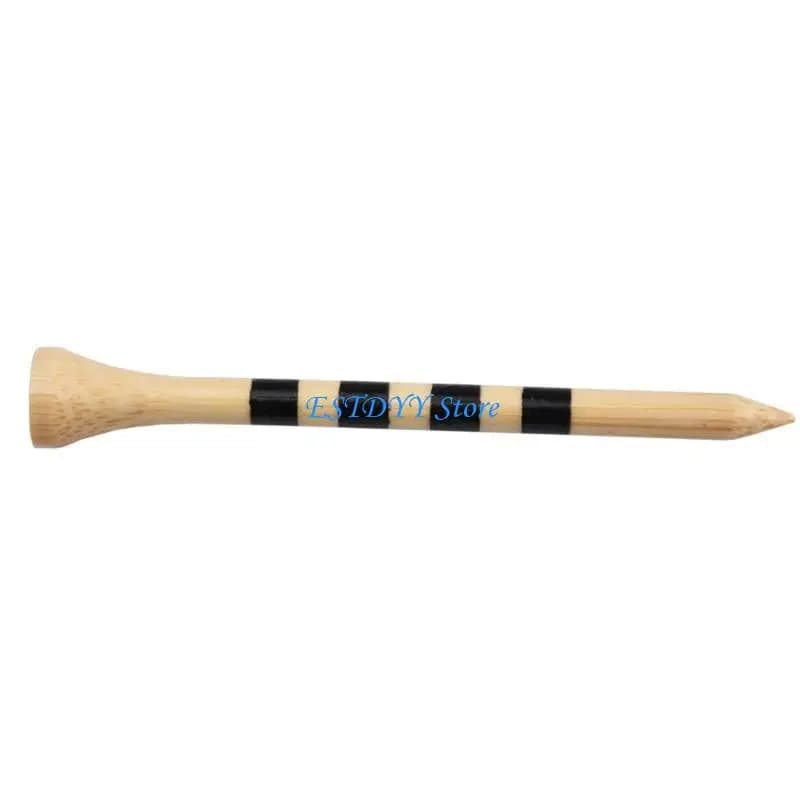 G6DE 100 Pcs Professional Bamboo Golf Tees Striped Golf Ball Tees Holder Easy to Use