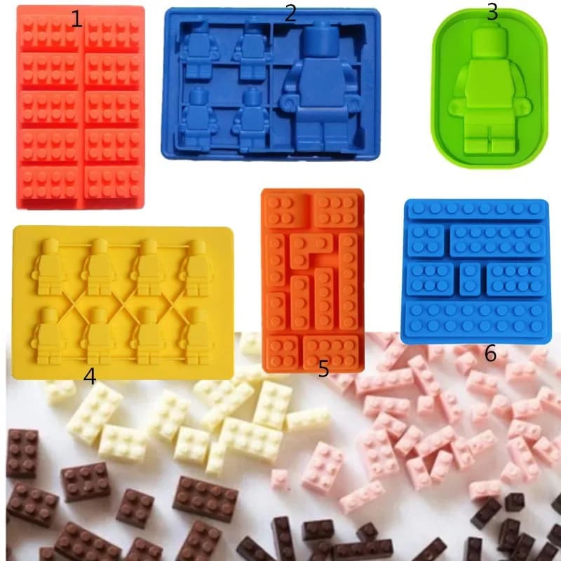Stampo in Silicone per Torte, Cioccolato, Biscotti, Fondente, Stampi per Blocchi di Costruzione Robot, Stampo per Gelato Fai-da-Te, Decorazione Torte, Utensili da Cucina per Pasticceria