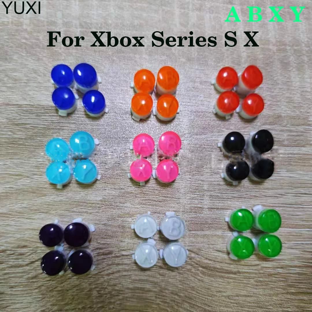 YUXI 1set per Microsoft Xbox Series S X Controller A B X Y Guide Home Buttton Color Transparency sostituzione ABXY Button Kit
