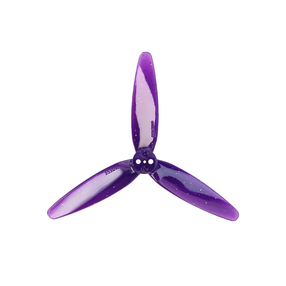 2 Paia di Eliche Gemfan 353D Zoe 3525 da 3,5 Pollici a 3 Pale in PC 3D, 1,5mm 3 Fori per Droni da Corsa Freestyle a Doppio Rotore di Piccole Dimensioni