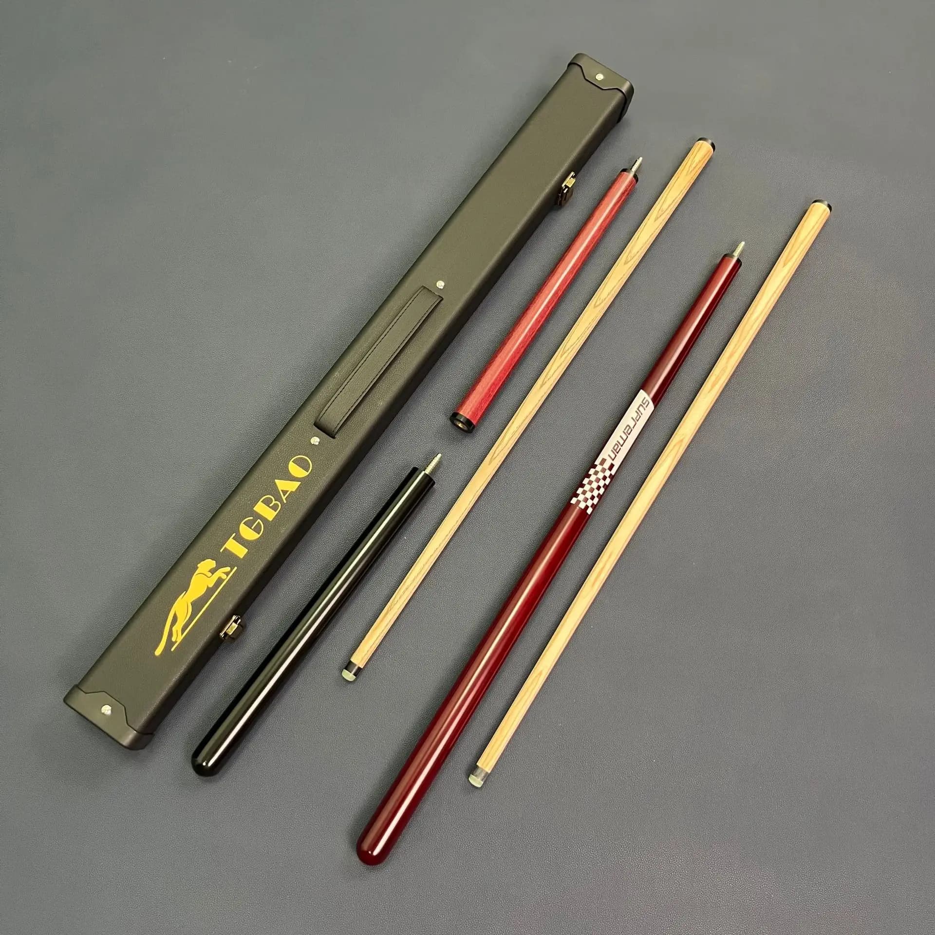 2-Piece Wooden Billiard Cues Set With Hard Storage Case Portable Pool Cue Sticks For Indoor Game Room Adults Snooker Accessories