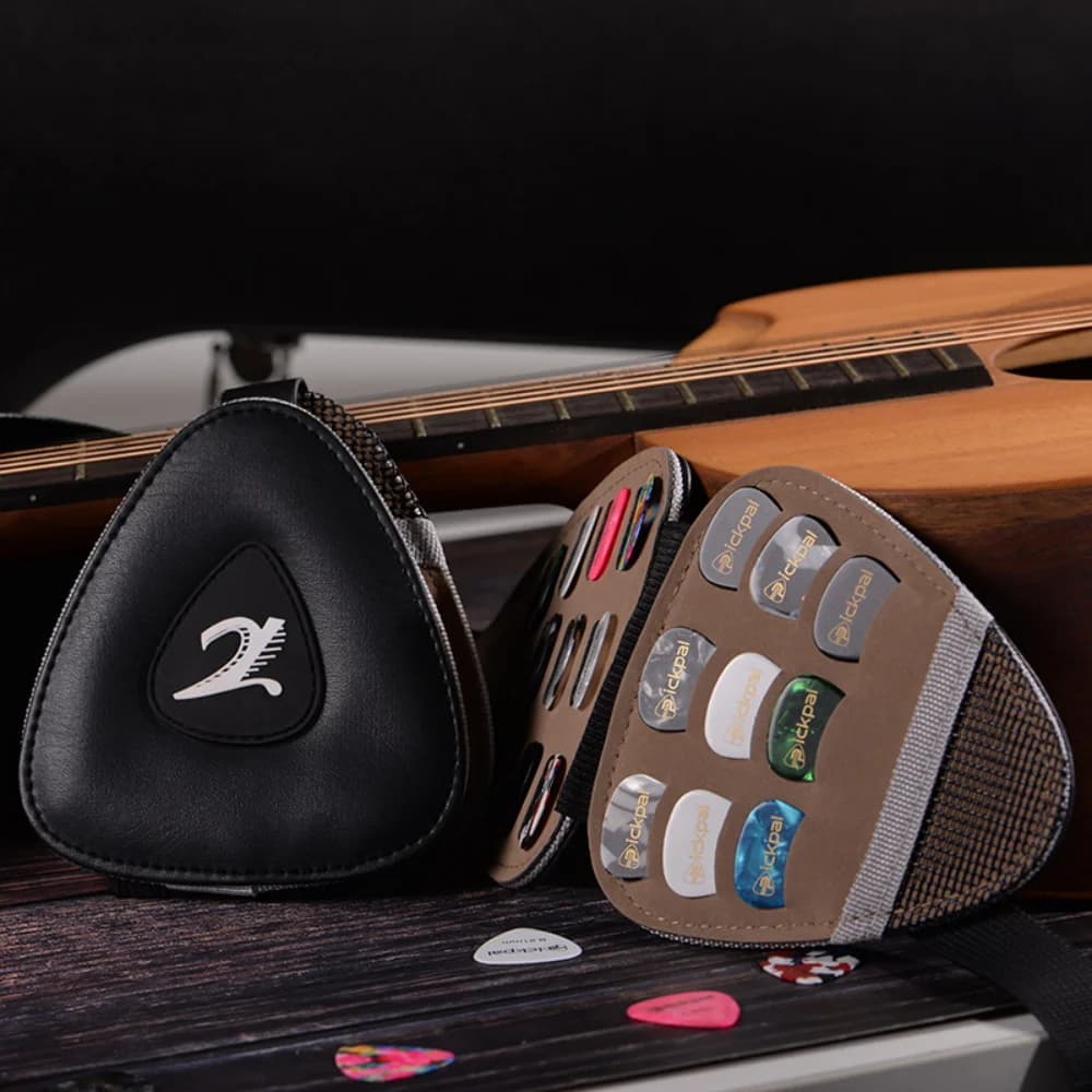 Custodia per supporto per plettro per chitarra custodia per chitarra elettrica acustica plettri colorati 24 custodia per plettro per chitarra in pelle portafoglio acustico elettrico