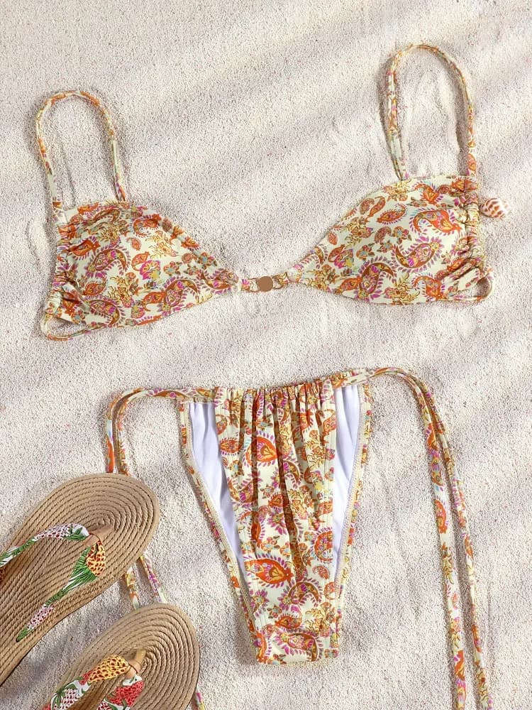 Costume a due pezzi Bikini 2025 NUOVO costume da bagno donna push up costume da bagno bikini sexy set costumi da bagno stampa costumi da bagno biquinis solidi
