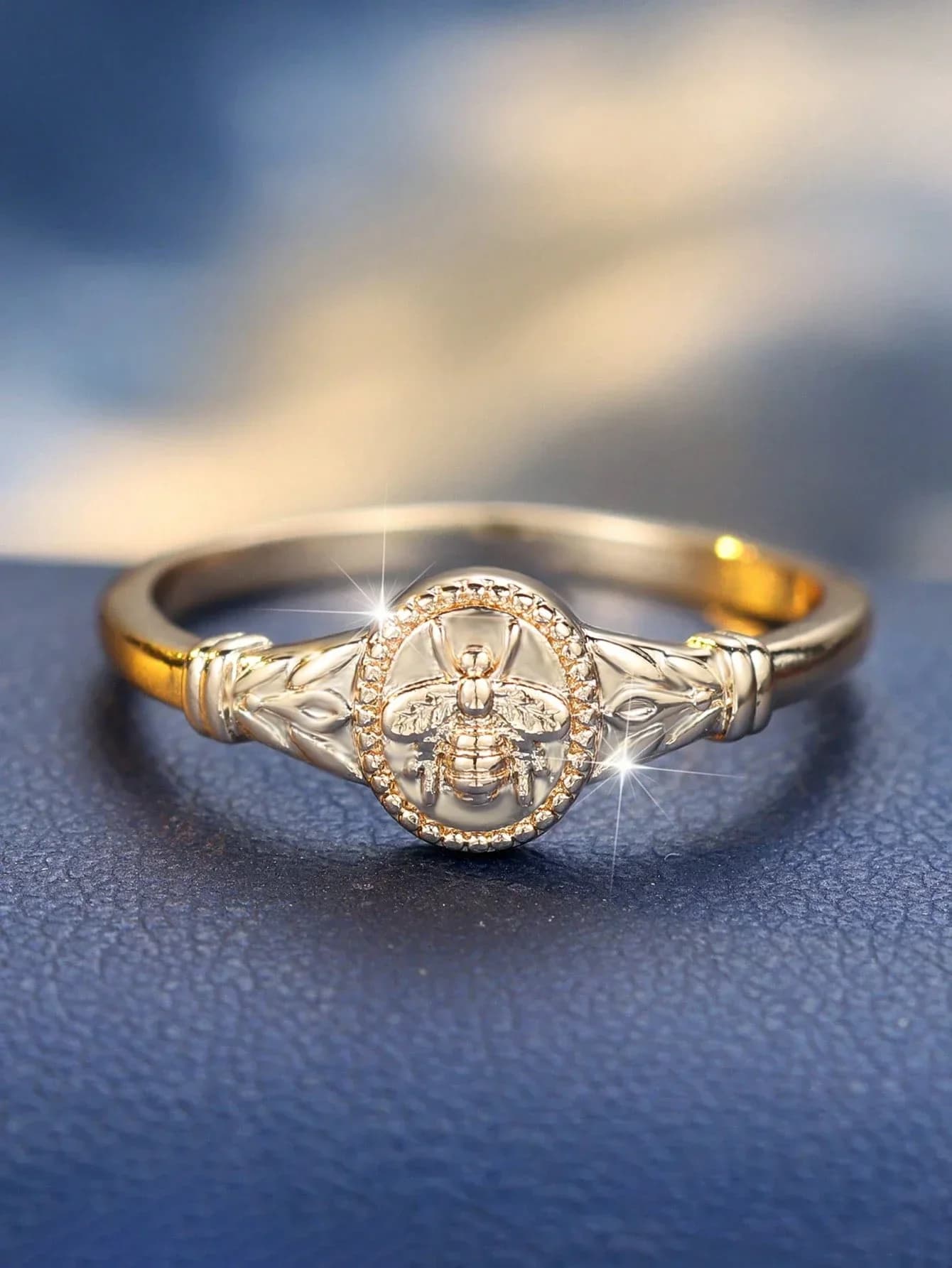 Elegante anello con sigillo inciso vintage per donna, fede nuziale di fidanzamento