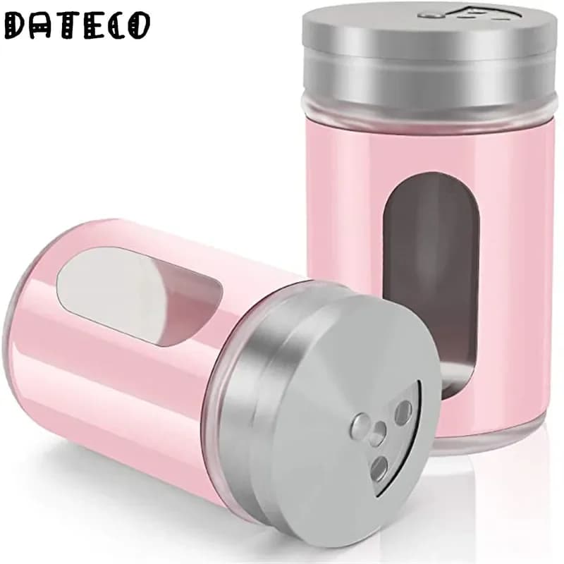 2 PZ/SET Bottiglia di Condimento In Acciaio Inox PeppercornBottiglia di Condimento Strumenti Per Barbecue All'aperto Bottiglia di Condimento con Coperchio Rotante Poroso