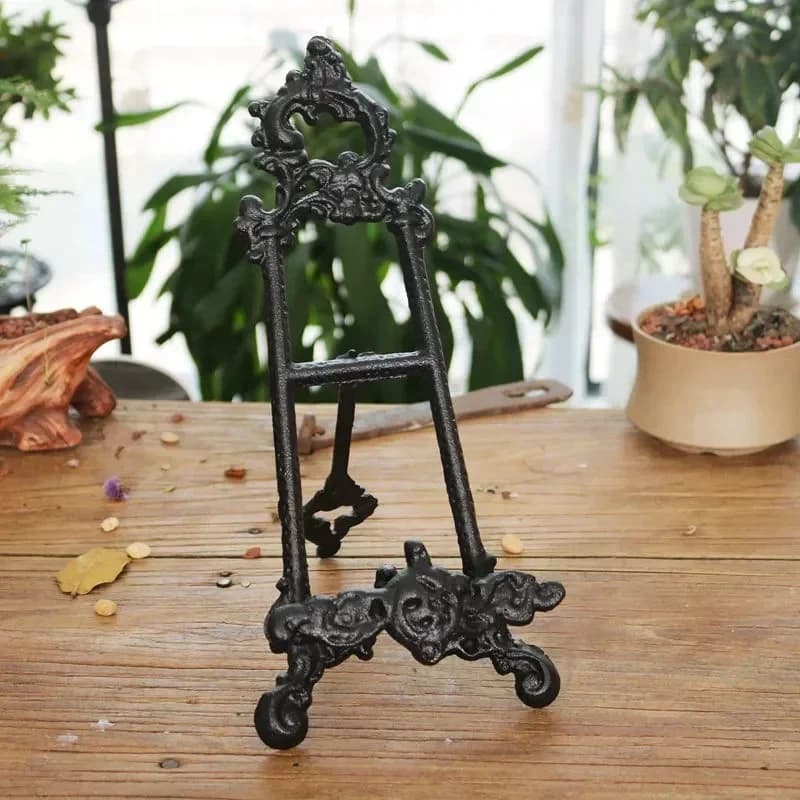 Cast Iron Rooster Drawing Board Sketchboard Holder Desktop Hotel Magazine Menu Shelf Folding Dining Plate Bracket Ornaments