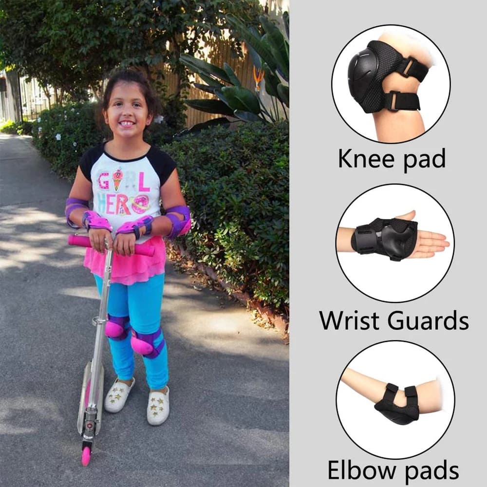 Set di Protezioni per Bambini: Ginocchiere e Gomitiere con Protezioni per Polsi 3 in 1 per Pattinaggio, Ciclismo e Rollerblade