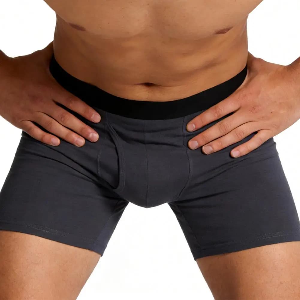 Slip boxer traspiranti Boxer da uomo a vita media Intimo elastico in vita Pantaloncini convessi a U Slip con cintura a contrasto con aperto