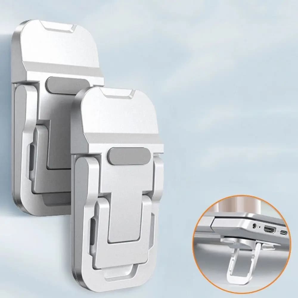 Supporto per Laptop Regolabile con Funzione Riser, Supporto Ergonomico Pieghevole in Alluminio, Design Invisibile, Supporto Portatile per Scrivania