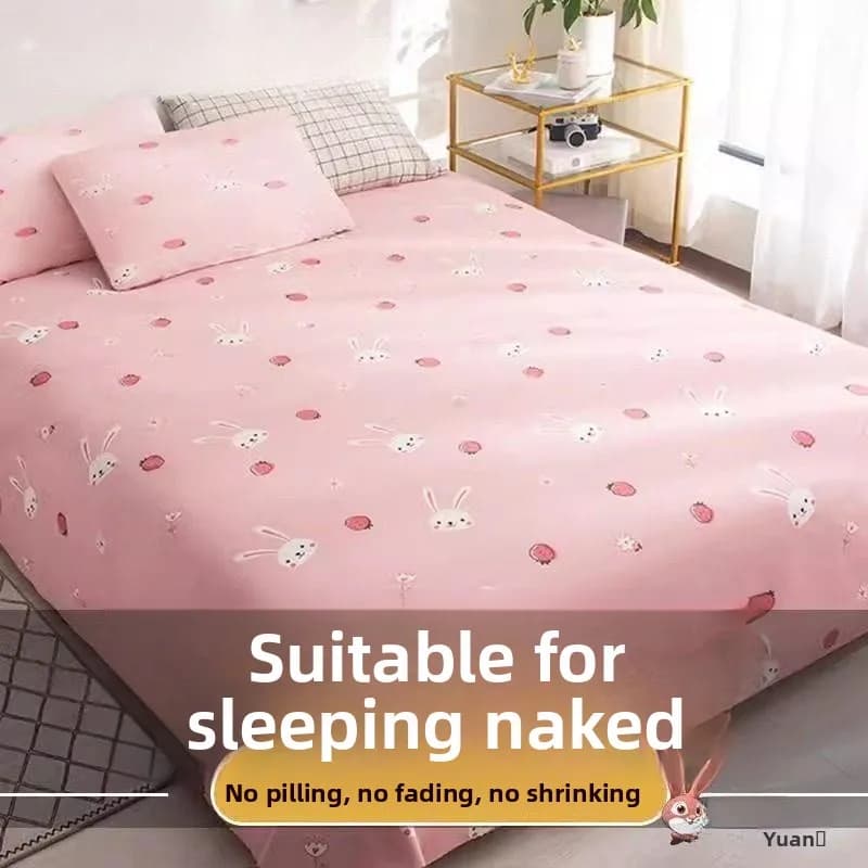 Simpatico Lenzuolo Singolo in Puro Cotone per Ragazze, per Dormitorio e Uso Domestico, in Cotone Lavato, Non Cotone, 100% Cotone, Biancheria da Letto