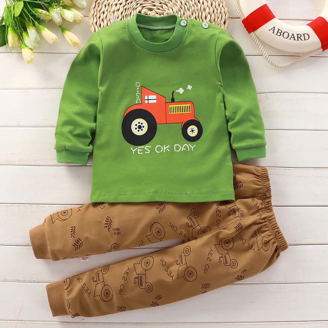 Pigiama da notte autunnale per ragazze Ragazzi Top a maniche lunghe + Pantaloni Abiti Moda Abbigliamento per la casa Costume da notte per bambini