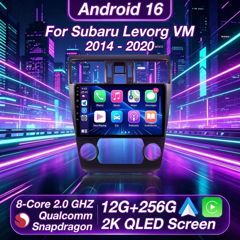 Autoradio Android 16 per Subaru Levorg VM 2014-2020, Lettore Multimediale Video, Navigatore GPS, Schermo QLED 2K, DSP, BT, 4G+5G, WIFI, RDS