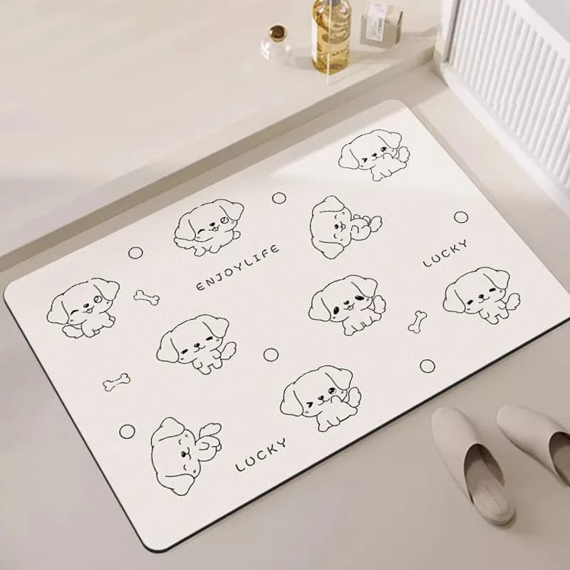 Simple Line Batoom Mat Silicon Dendroid Anti-Slip Water Absorbent Qui Dry Household Dirt Resistant Toilet Entrance Door Mat