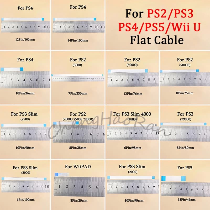 10PCS Per PS5 PS4 PS3 PS2 WiiuPAD Controller Flex Per 6 7 8 10 12 14 18 Spille Interruttore di Alimentazione Nastro Cavo Della Flessione FPC Cavo del Connettore
