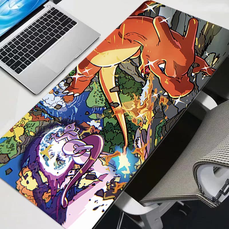 Gamer Pokemon Pikachu mouse mat, PC-resistant desk mat, sexy mouse mat with anime, game keyboard accessories, mouse mat