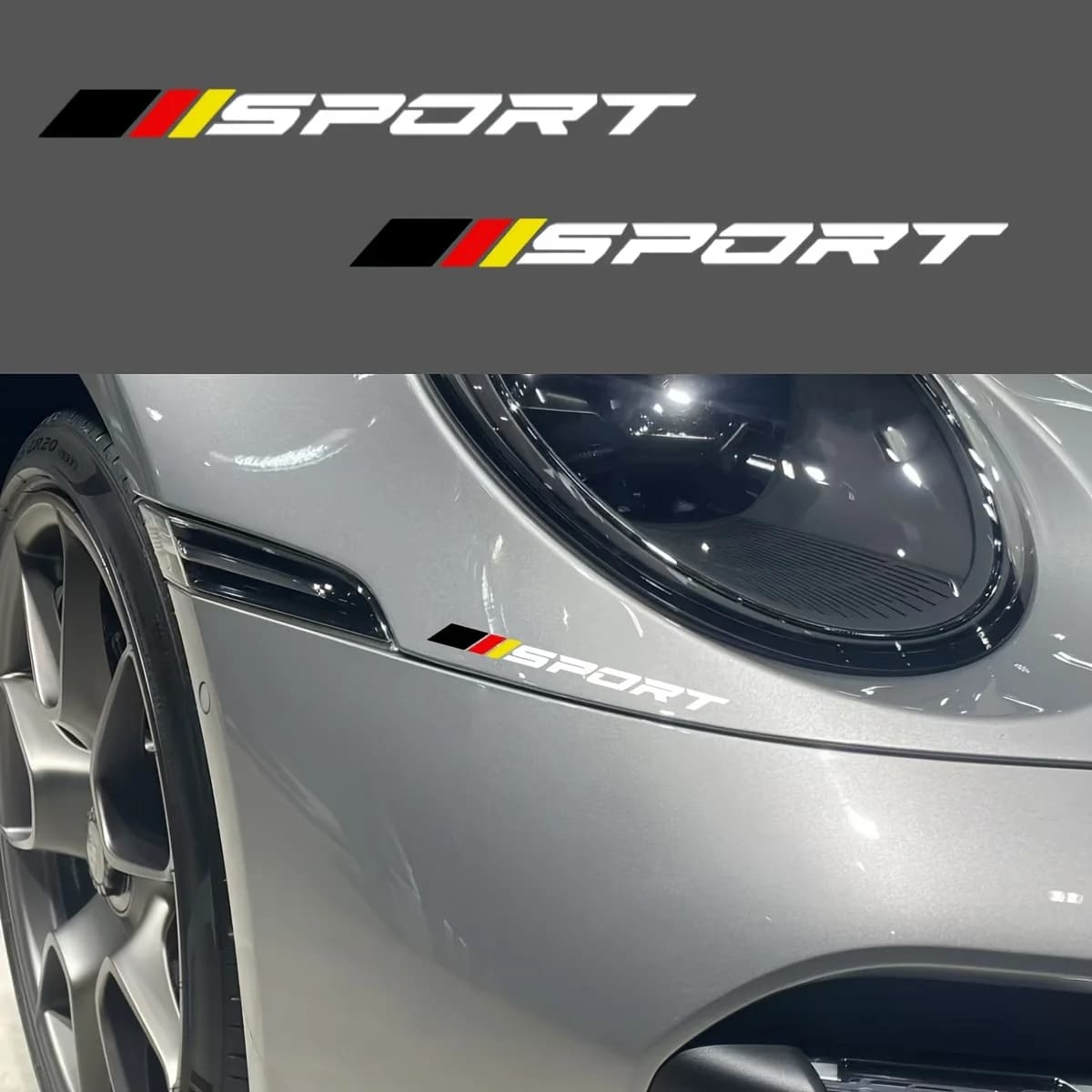 2PCS SPORT Logo 2D Flat Stickers Universal For Motorcycle Helmet Bicycle Frame Home Outdoor Decor Decals