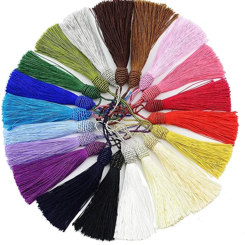 5/10 pezzi 15 cm/6 pollici nappa filo di seta segnalibri nappe con cavo da 2 pollici nappe ad anello per accessori per la creazione di gioielli artigianali fai da te