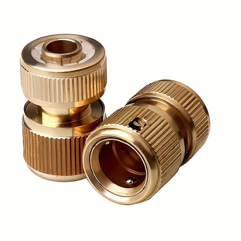 Confezione da 2 connettori rapidi per tubi da giardino - Raccordi universali da 1/2" per irrigazione, lavaggio auto e giardinaggio (design a scatto)