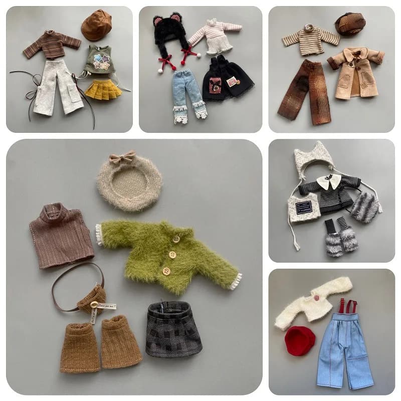 1/6 BJD Doll Clothes Accessories“Ghost Mum”Retro Collection/Y2K Spice Girls/College Style Clothes Set For 30cm BJD Doll Dress Up