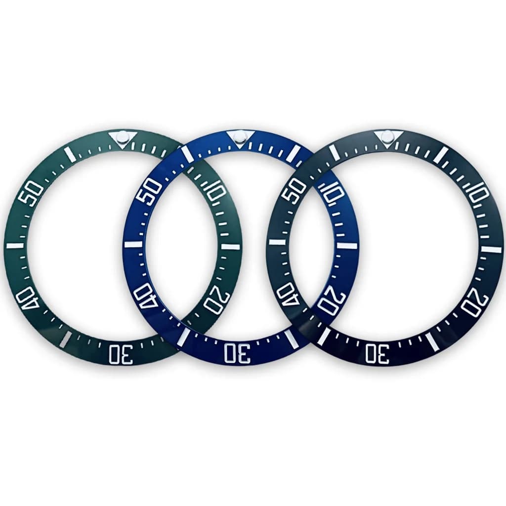 Lunetta in ceramica marina da 40mm nero blu verde con inserto per orologio subacqueo inclinato orologio sostituire l'anello con inserti per lunetta dell'orologio