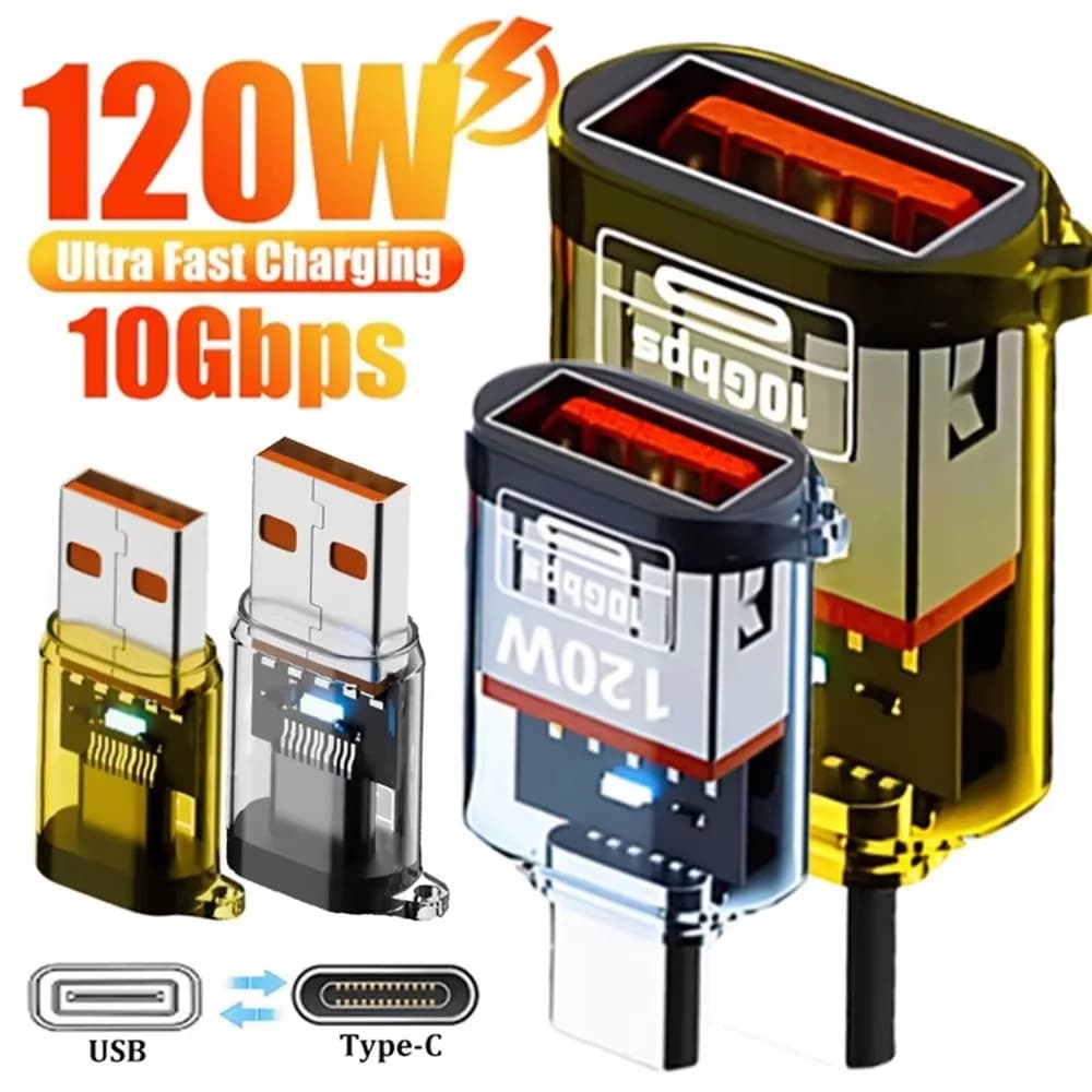 Adattatore OTG USB 3.2 da 120W, da USB A a Tipo C, per Trasferimento Dati e Ricarica, Connettore 10Gbps per Tablet/Computer/iPhone 17 16 15