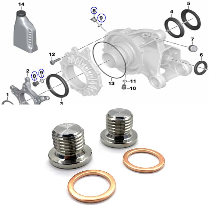 Right Angle Gear Box Fueling Screw Plug For BMW R1200GS/R1250/ADV/R/RS/RT Rninet Stainless Steel