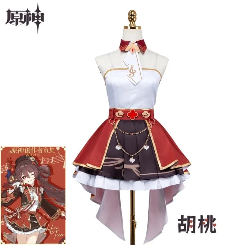 A;3\v,7'd/ Genshin Impact Hu Tao Cosplay Costume Ancient Chinese Style Anime Game Women Comic Con Halloween Stagc;4'b,7'm\1/