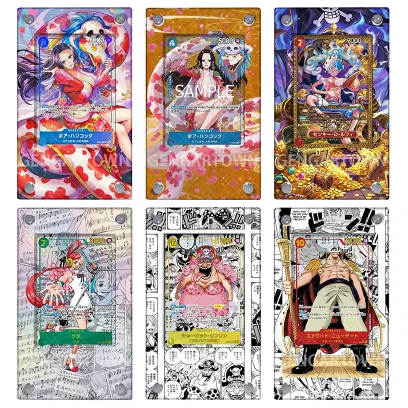 One Piece Monkey D. Luffy Card Display Stand Anime Game Hancock UTA Perospero White Beard Collection Card Photo Frame Gift