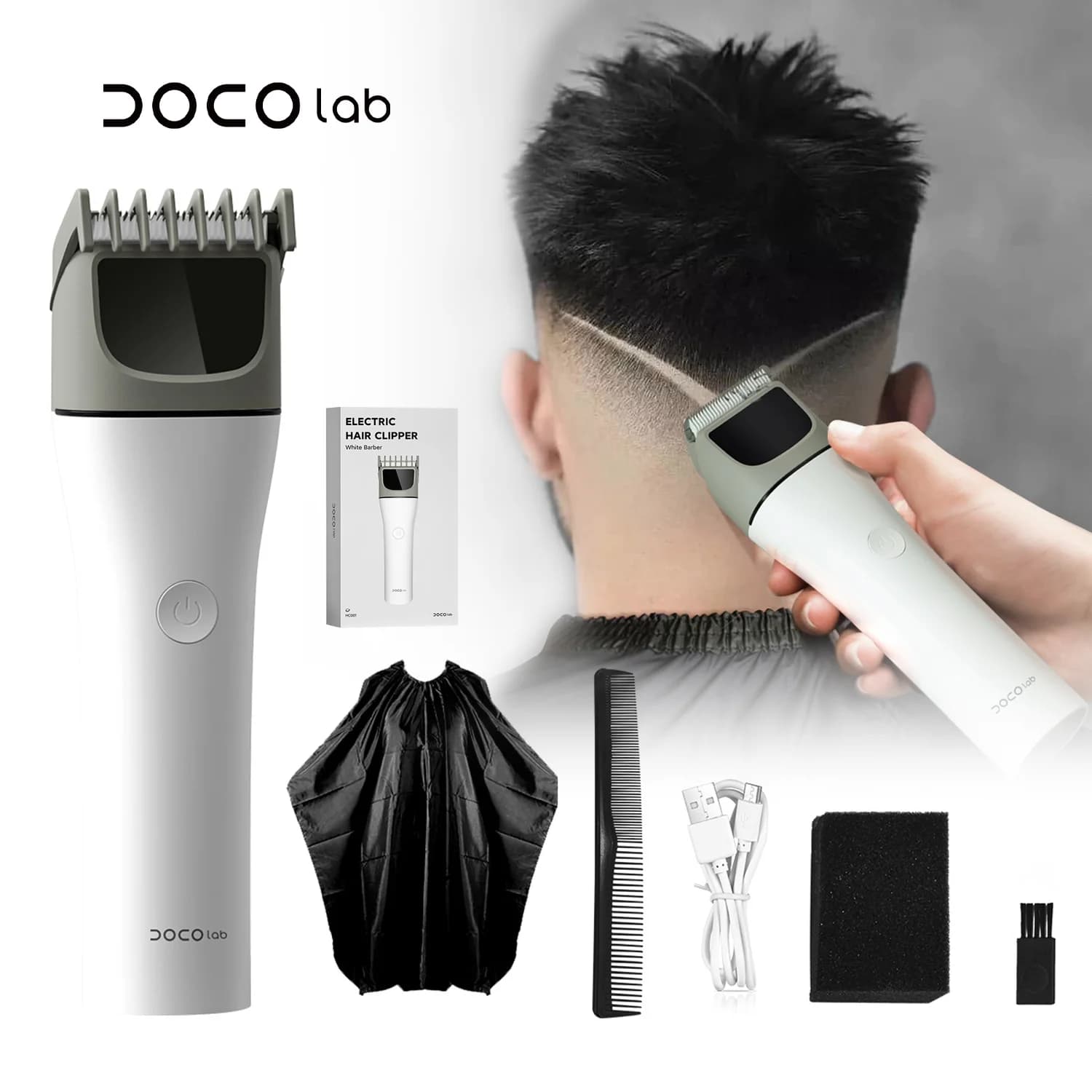 Electric Haircuts DOCOLAB Without Professional Wire in Low Noise for Men and Children, Cutting Machine for Domestic Use and Barbiere