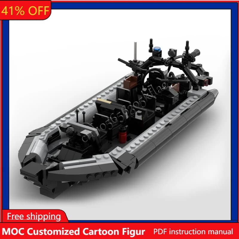 442 Pezzi MOC Personalizzabile Famoso Arctic 24 RHIB Brickhead Modello DIY Puzzle Creativo Giocattoli Personaggi Animati Cartoni Animati Regalo Espositivo di Compleanno