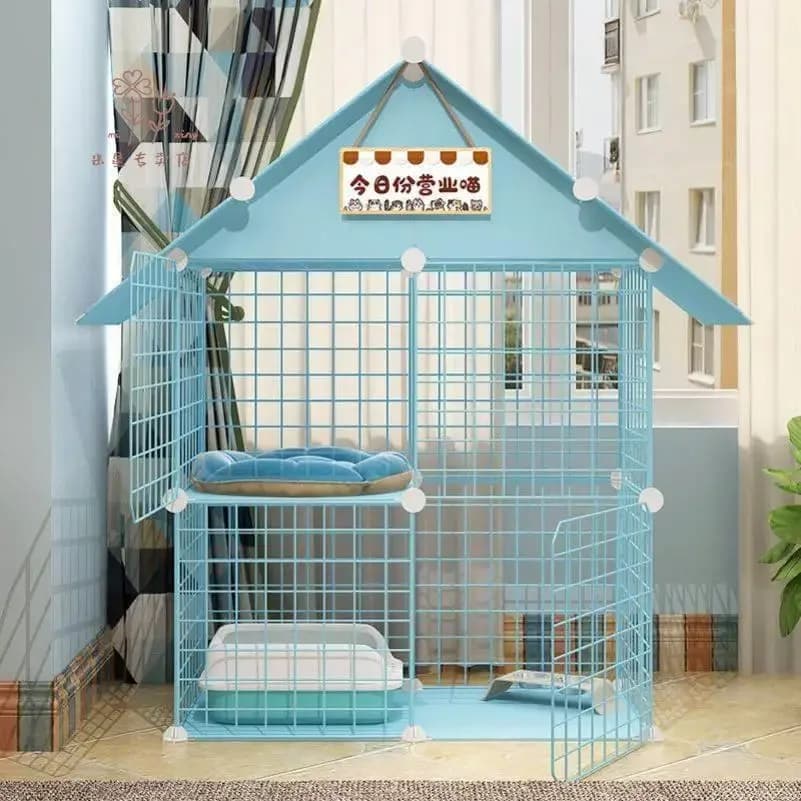 Gabbia per gatti Casa per gatti Villa Tre piani Gattini per interni domestici Lettiera per animali domestici Casa per gatti super grande a due piani