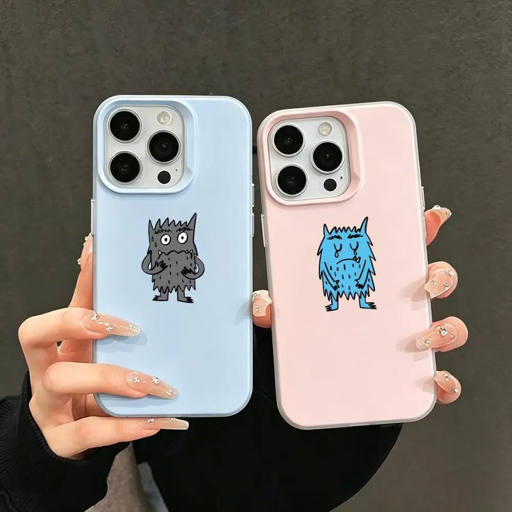 Little Emotional Monster Phone Case Jelly like 2 in 1 dual-layer dopamine phone case, compatible with iPhone 17/16/15/14/13/12