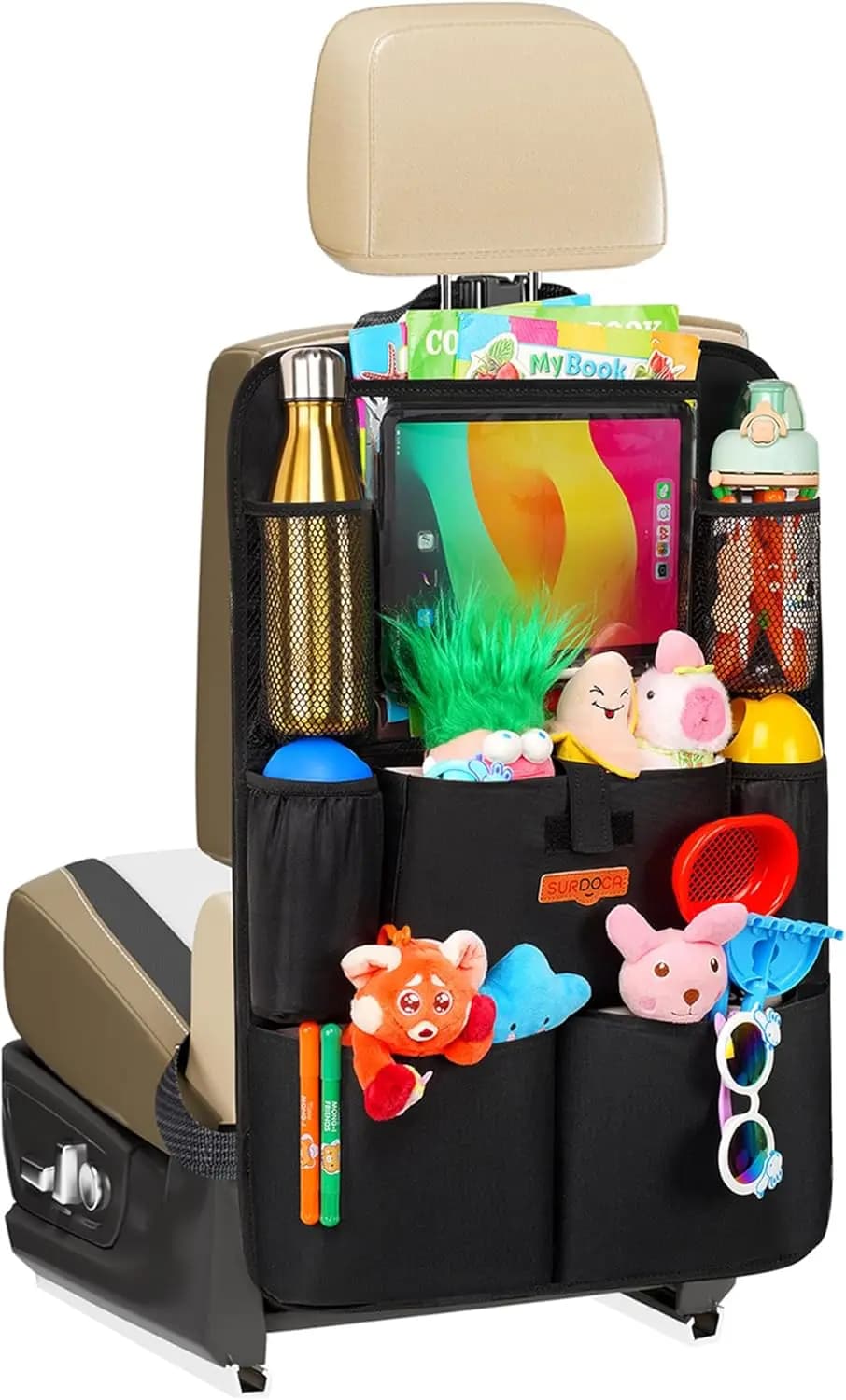 Organizer per Auto Aggiornato con Supporto per Tablet da 11 Pollici, 8 Tasche, Protezione per Sedile Auto per Viaggi su Strada