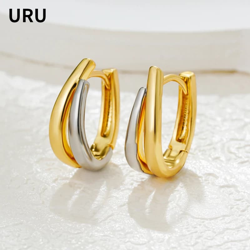 Gioielli moderni Design europeo e americano Splicing orecchini a cerchio geometrici a colori per le donne regali per feste accessori di tendenza Cool
