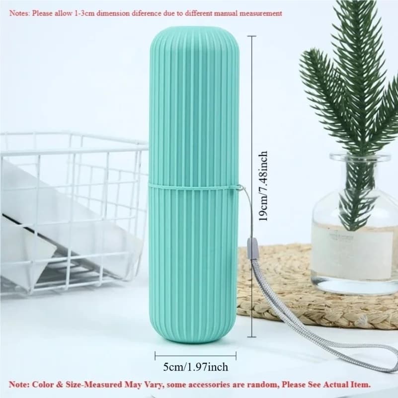 Portable Toothbrush Holder with Toothpaste Storage – Travel Bathroom Cup Case Organizer for Toiletries On-the-Go