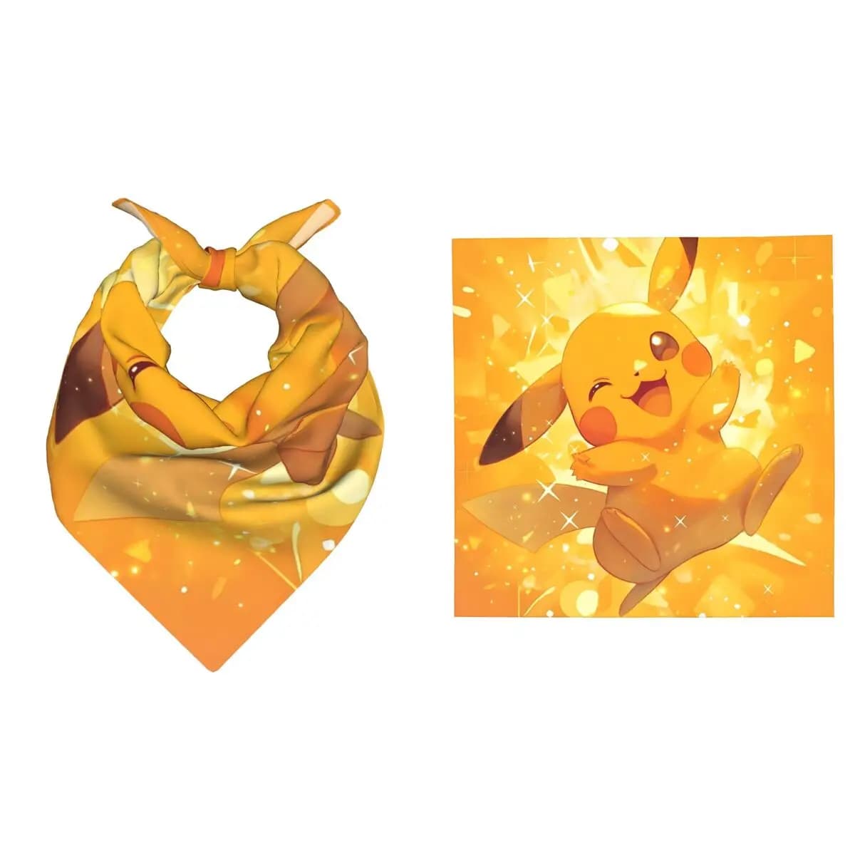 Foulard Quadrato Personalizzato con Stampa Pikachu, Morbido Bandana Kawaii per Uomo e Donna, Ideale per Feste e Vacanze